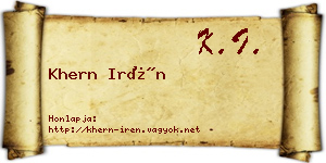 Khern Irén névjegykártya