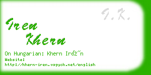 iren khern business card